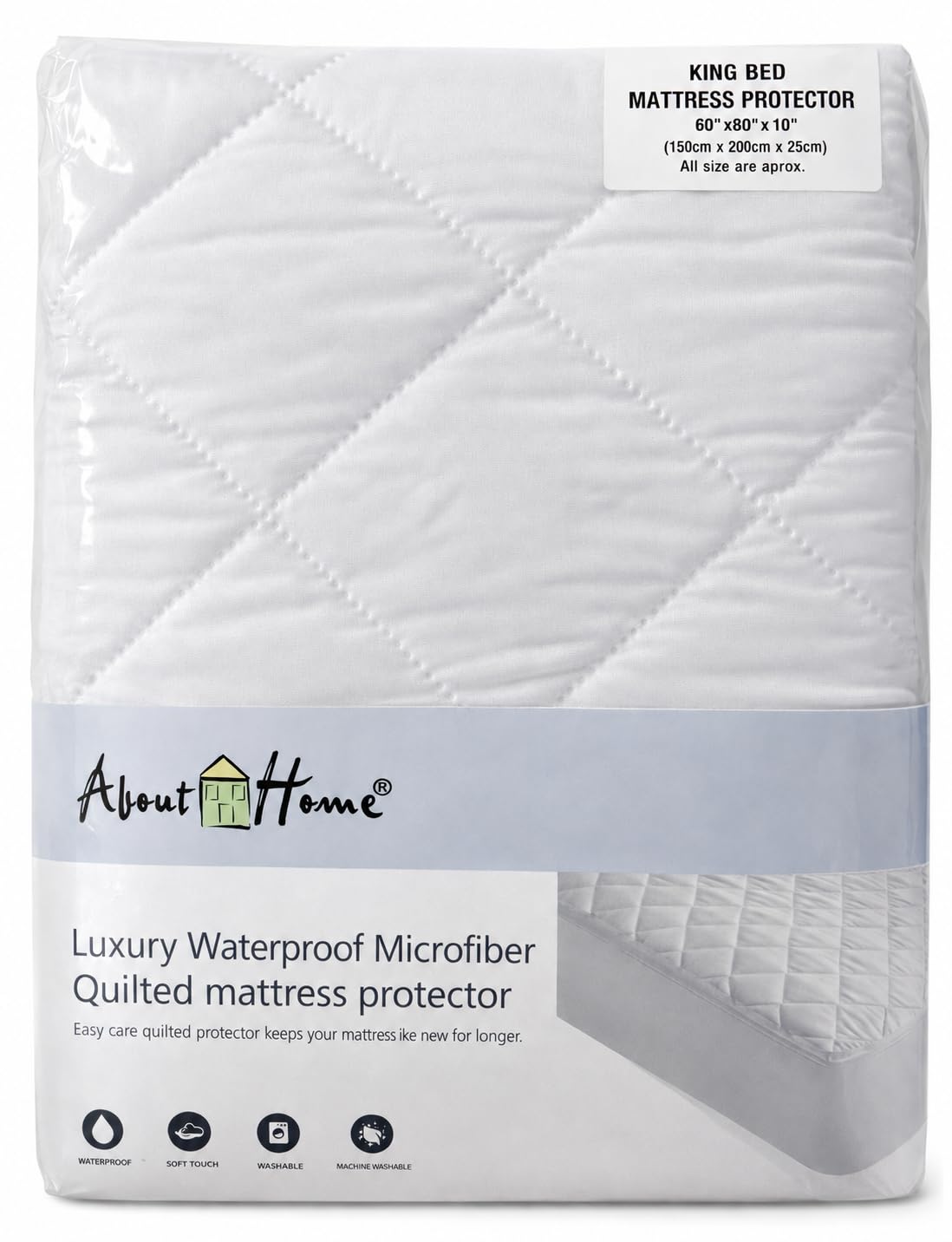 Waterproof Quilted Mattress Protector – Soft Deep Fitted Cover (King)