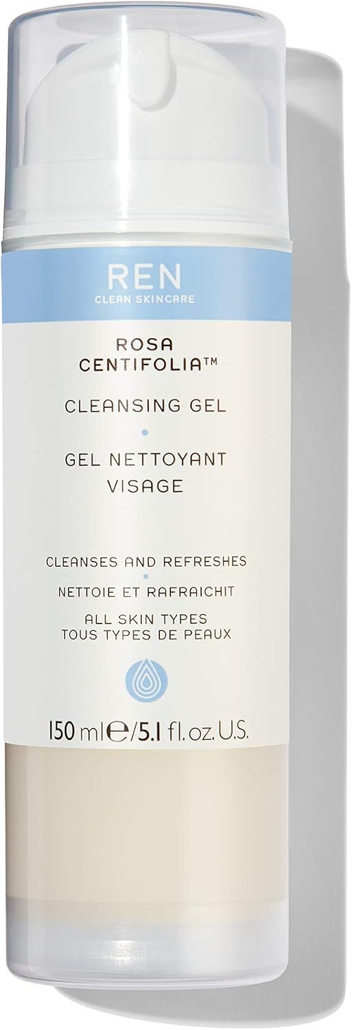 REN Rosa Centifolia Cleansing Gel, 150ml, Refreshing Non-Drying Face Wash with Aloe Vera and Rose Extract
