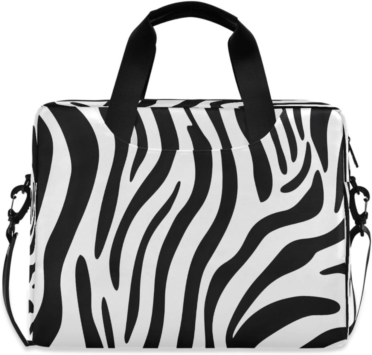 Zebra Animal Print Skin 15.6 Inch Laptop Bag Briefcase for Business, Water-Resistant Computer Bag Fits 14-16 Inch Notebook for Men Women, Office Travel Work Backpack