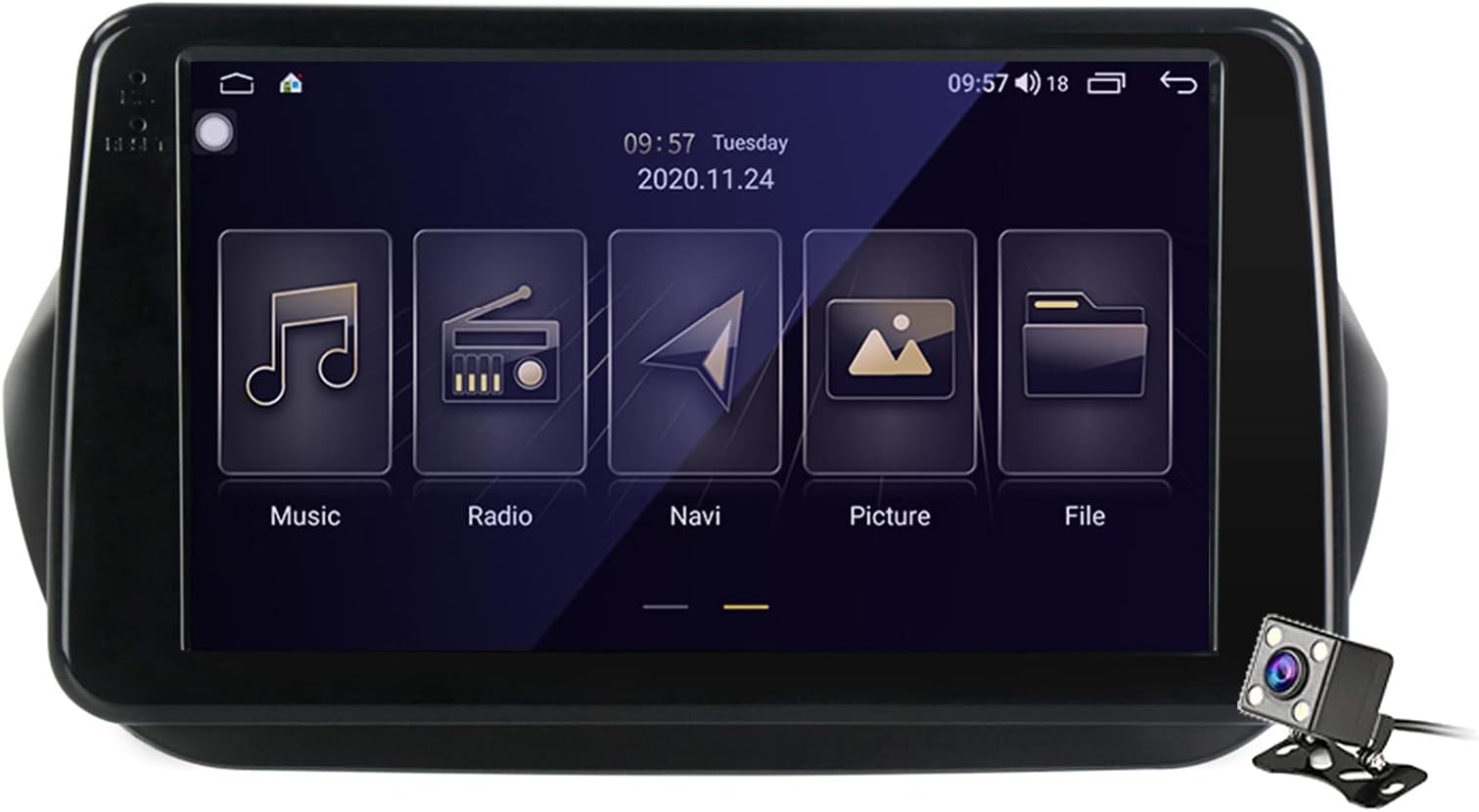 HYNMSM 9 Inch Android 10 Car Stereo Double Din Car GPS Radio Stereo for Fi-at Fi-orino Q-ubo 2008-2017 Built-in Carplay Support 5G WiFi Split Screen/Steering Wheel Control/Rear View Camera