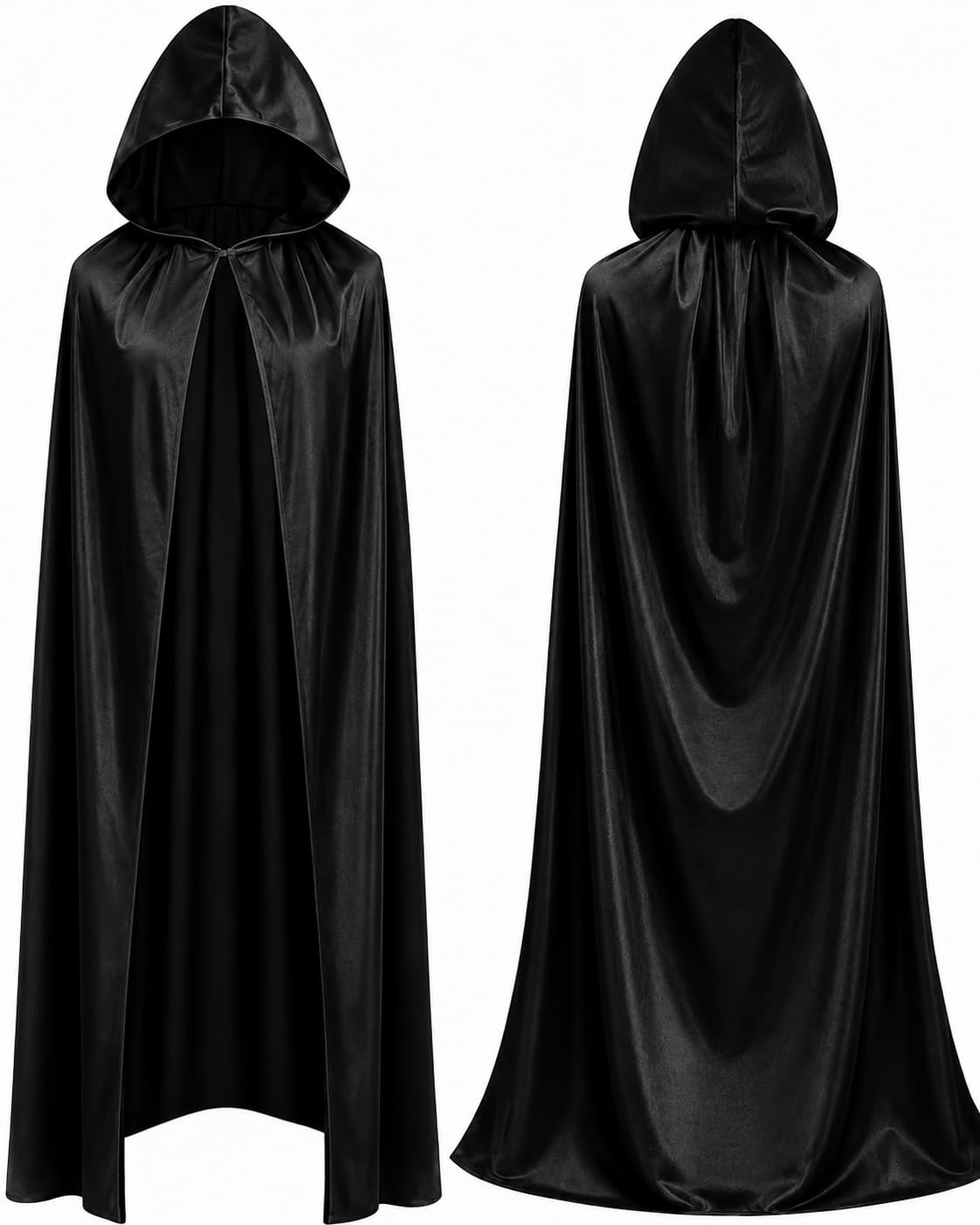 Halloween Vampir Kostüm Umhang mit Kaputze als Verkleidung für Kinder & Erwachsene - Fasching & Karneval - Einheitsgröße