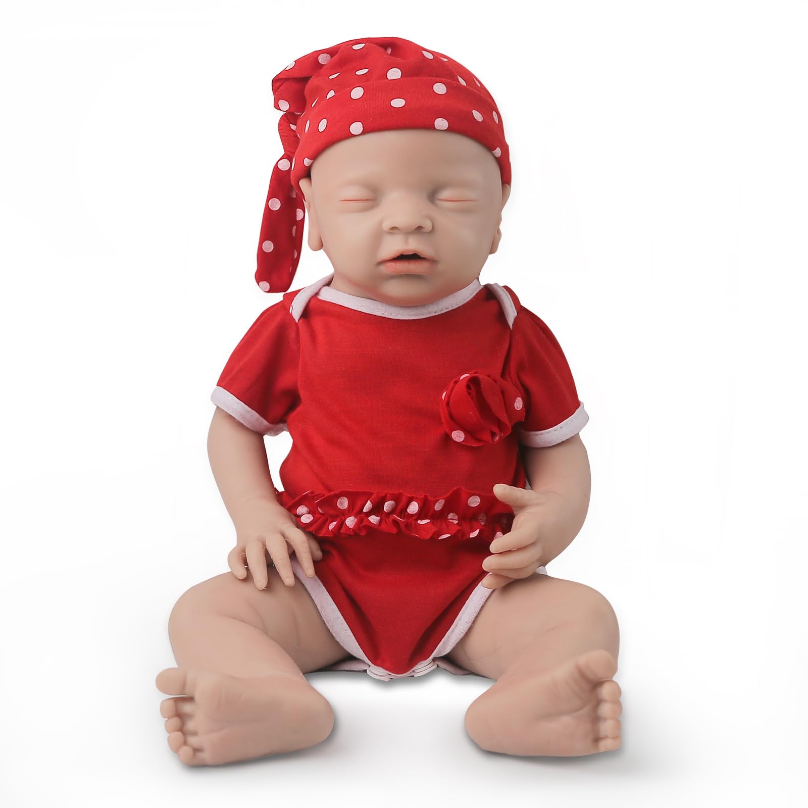 IVITA Full Body Silicone Reborn Baby Doll Soft Newborn Baby Doll Open Mouth Girl (16inch)