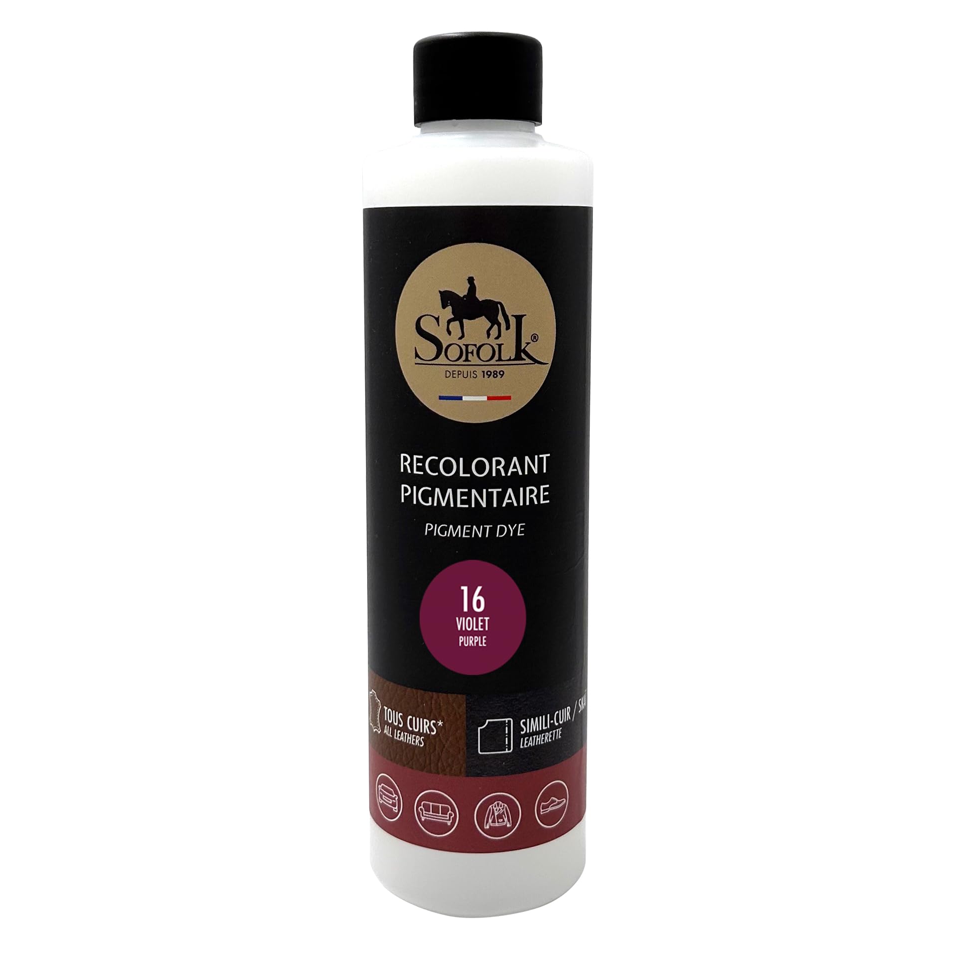 Sofolk - Pintura Cuero/Polipiel - Recoloración para cuero dañado, rayado, arañado, descolorido - Volante de coche, asiento de coche, sofá, zapatos - 125ml - 00-WHITE — view 41