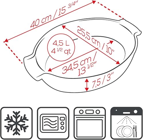 Miniatura 10 de Peugeot - Appolia - Plato rectangular para horno - Horno de cerámica con asas - Berenjena, 13 x 11 x 3 pulgadas