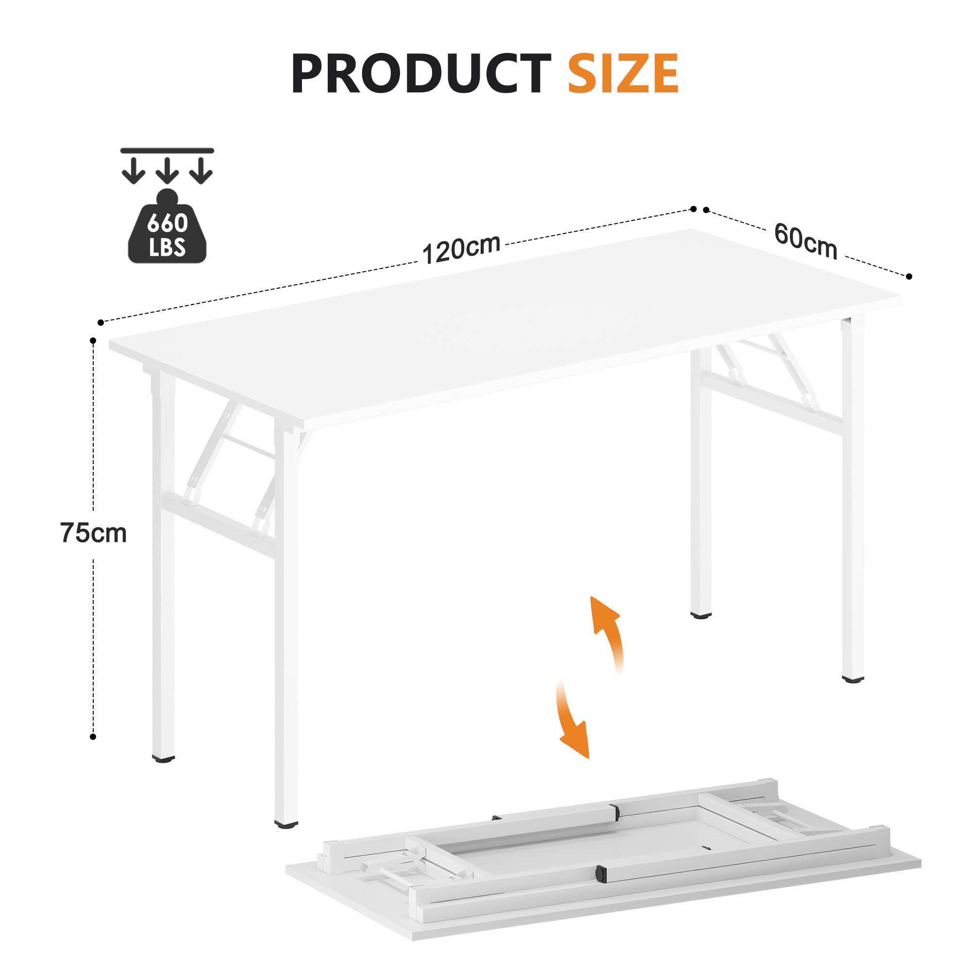 Need Computer Desk Folding Table Writing Desk/Compact Desk/Foldable Desk With BIFMA Certification, No Install Needed, Black AC5CB-100-60 - View #2