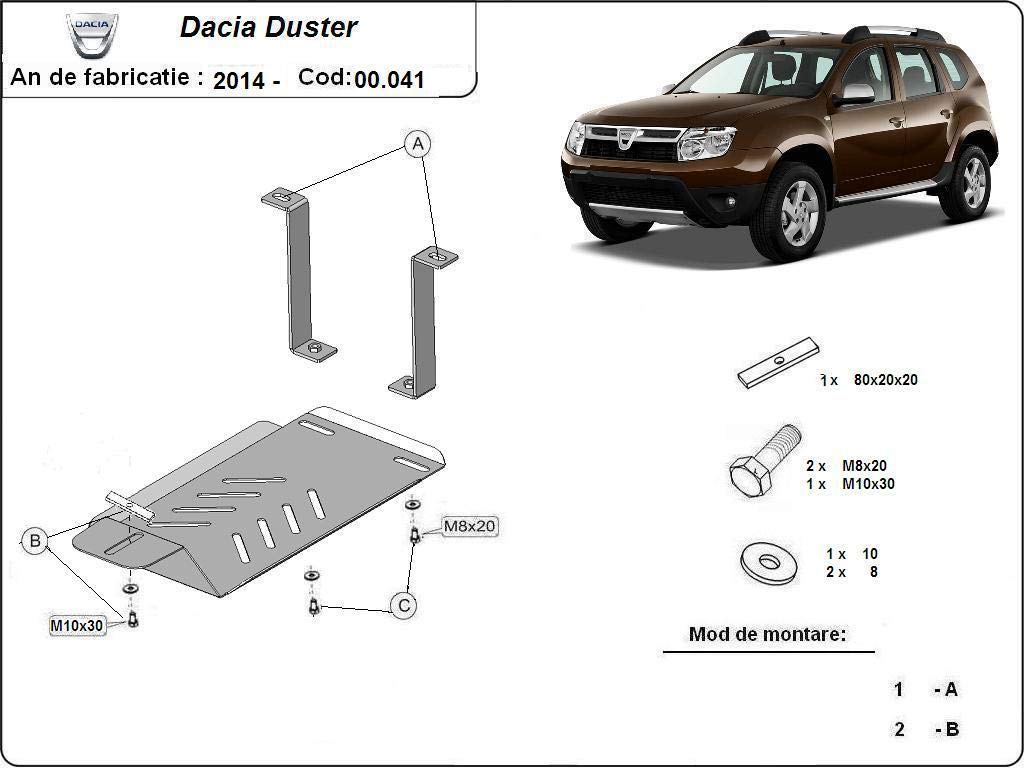 compatibile con Protezione di acciaio per il differenziale Dacia Duster 4x4 (2014-2017)