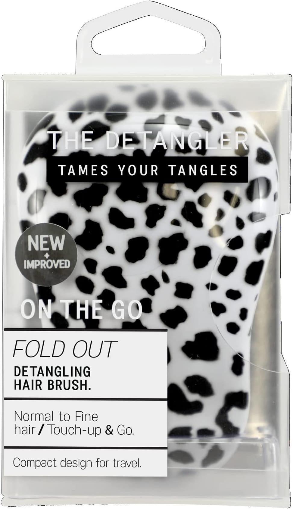 The Detangler On The Go Fold Out Leopard Print Detangling Hair Brush