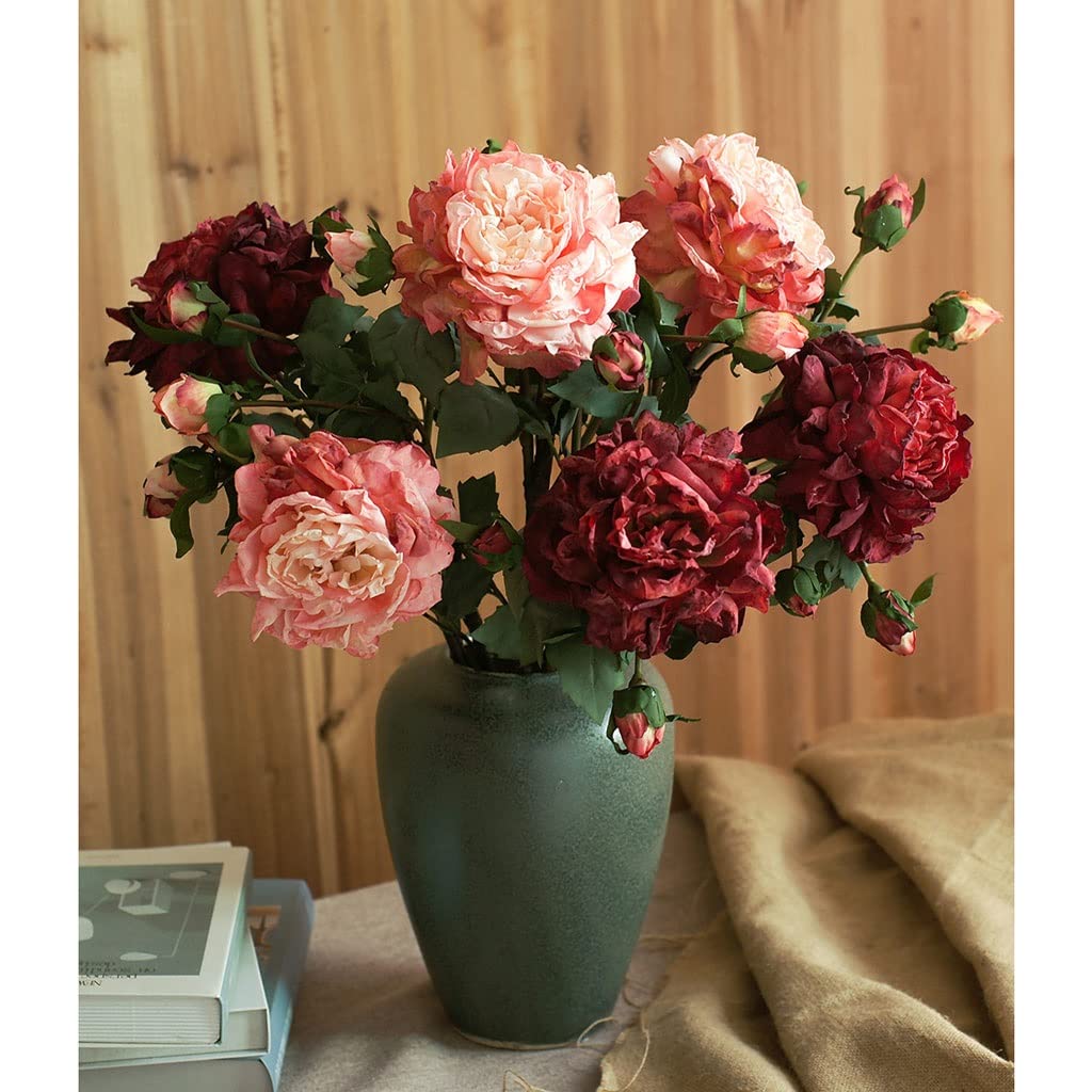 Sztuczny kwiat Ręcznie wykonane Sztuczne Kwiat Bukiety Peony Kwiat Układ Dekoracje Salon Stołowe Dekoracje Dla Partii Festiwalu Faux Flower Wystrój domu wesele (Color : C)