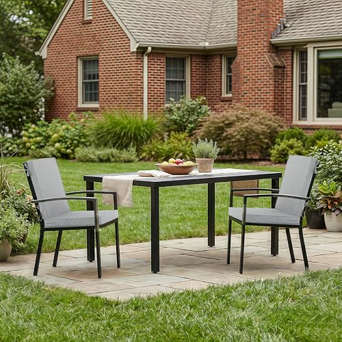 Image of Outdoor Chair Cushions, Water-Resistant & Fade-Resistant, Patio Furniture Lawn Dining Chair Seat Replacement with Mid Back, Ties Zipper, Removable Cover, 18 x 16.5 Inch, Set of 1, Light Grey