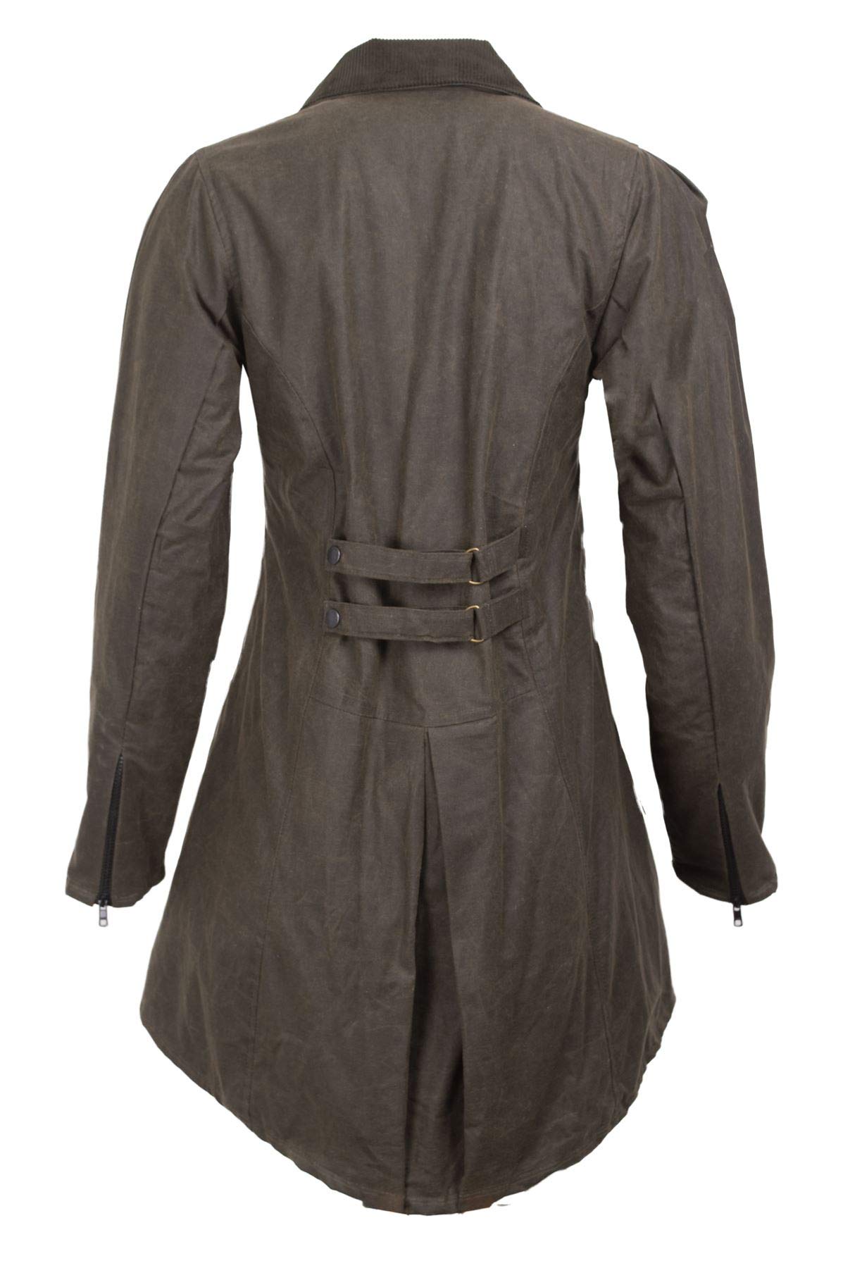 WALKER AND HAWKES Katrina - Damen Outdoor-Jacke mit 3/4-Länge - 100% gewachste Baumwolle - Olivgrün - 40