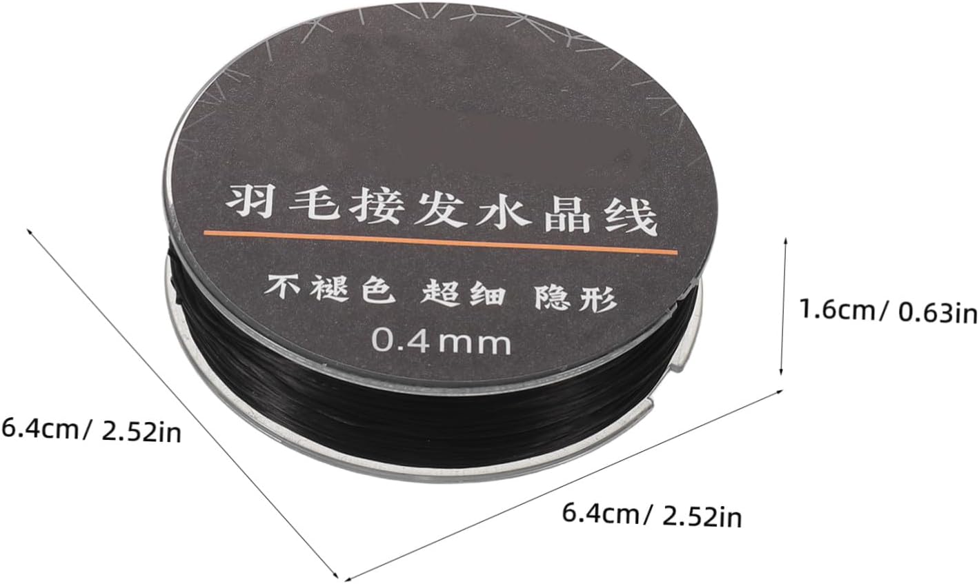 Didiseaon 3pcs Ultra Thin Elastic Hair Extension Thread 0.23mm/0.4mm/0.8mm Crystal Sewing Cord for Salon Hair Weaving and Wig Making
