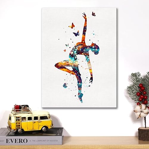 Miniatura 4 de Lienzo de bailarina de ballet con acuarela, arte para pared, diseño clásico de bailarina bailarina, pintura en lienzo para decoración de pared,