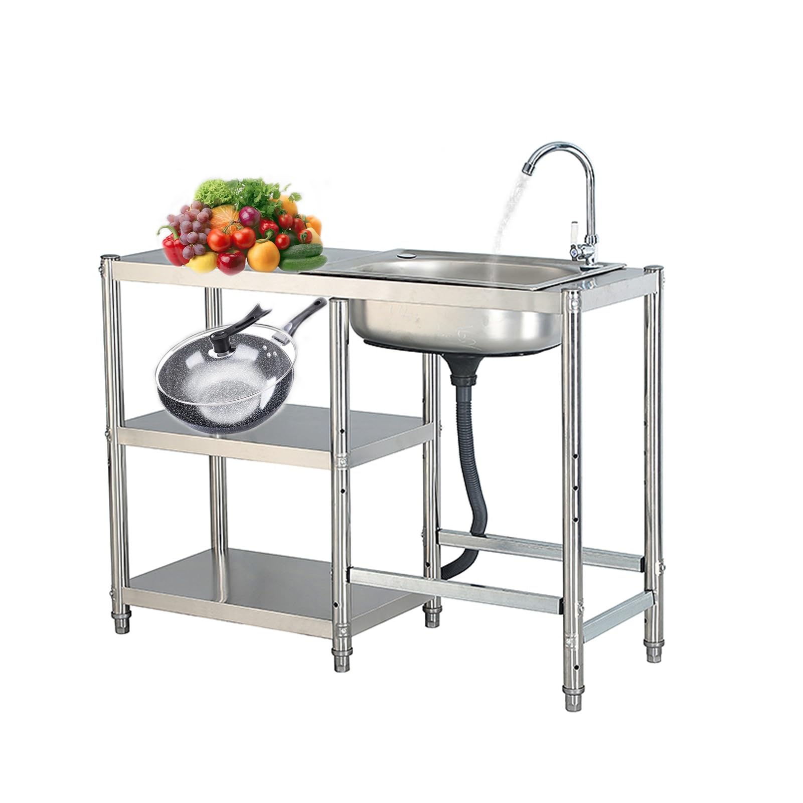 Évier utilitaire extérieur en acier inoxydable pour l'aménagement du jardin