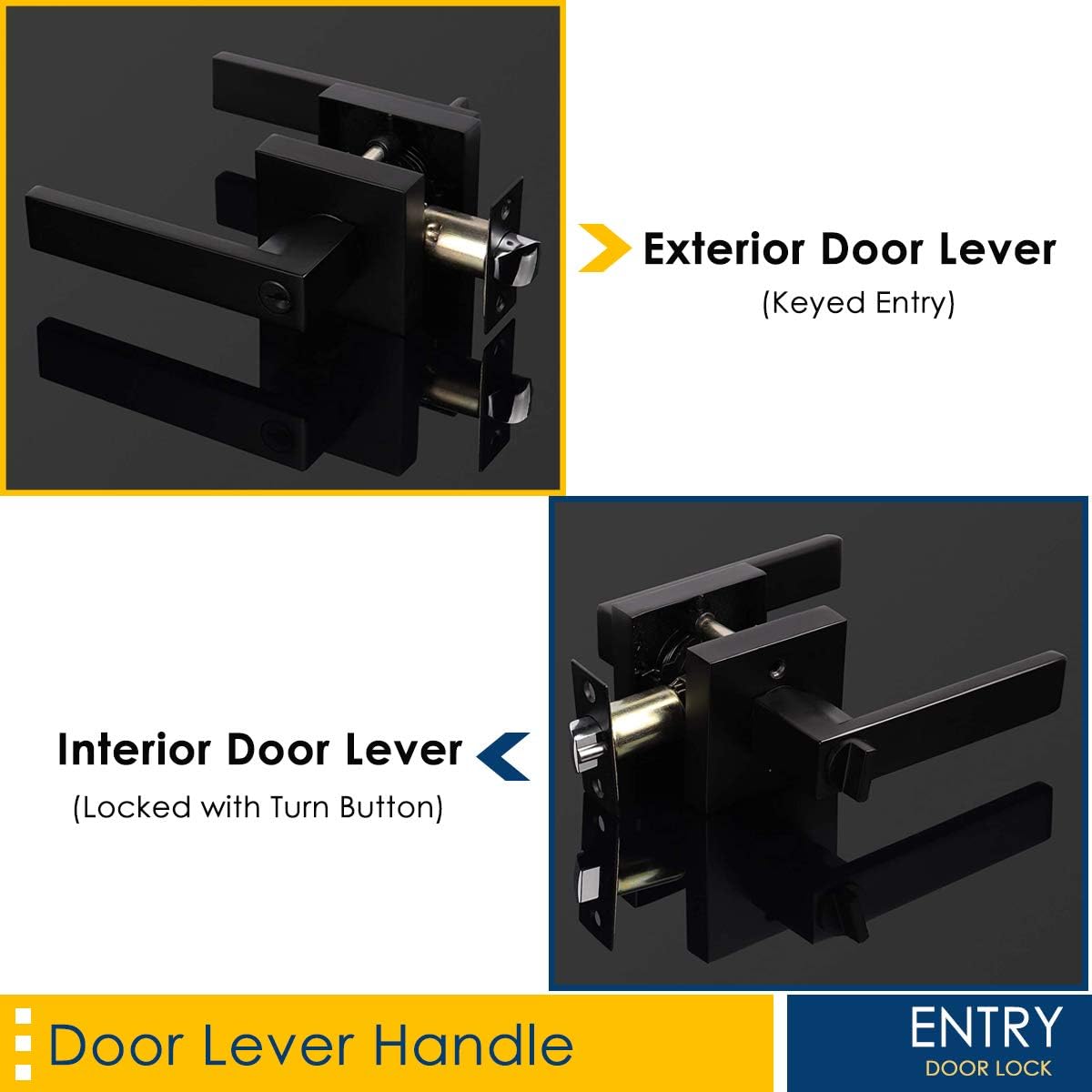 Tech Deals 🔥 4 Pack Heavy Duty Keyed Entry Door Knob with Lock, Commercial Flat Lever Style Door Lever Set, Keyed Alike Door Lockset in Matte Black Finish, Reversible for Right & Left Sided Doors One-Day Sale: Up to 40% Off 4 Pack Heavy Duty Keyed Entry Door Knob with Lock, Commercial Flat Lever Style Door Lever Set, Keyed Alike Door Lockset in Matte Black Finish, Reversible for Right & Left Sided Doors