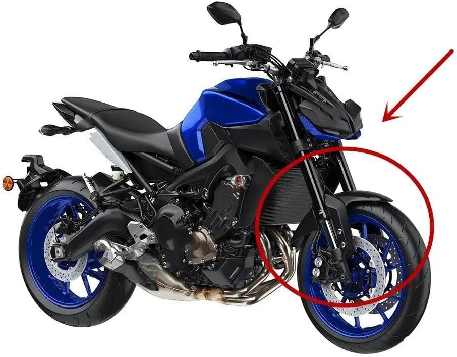 Motorbike Fenders for MT-09 for MT09 for FZ09 for FZ 09 for MT 09 for FZ-09 2014 2015 2016 2017 2018 2019 2020 Front Splash Guard Fender Splash Extender(Matte Black Plastic)