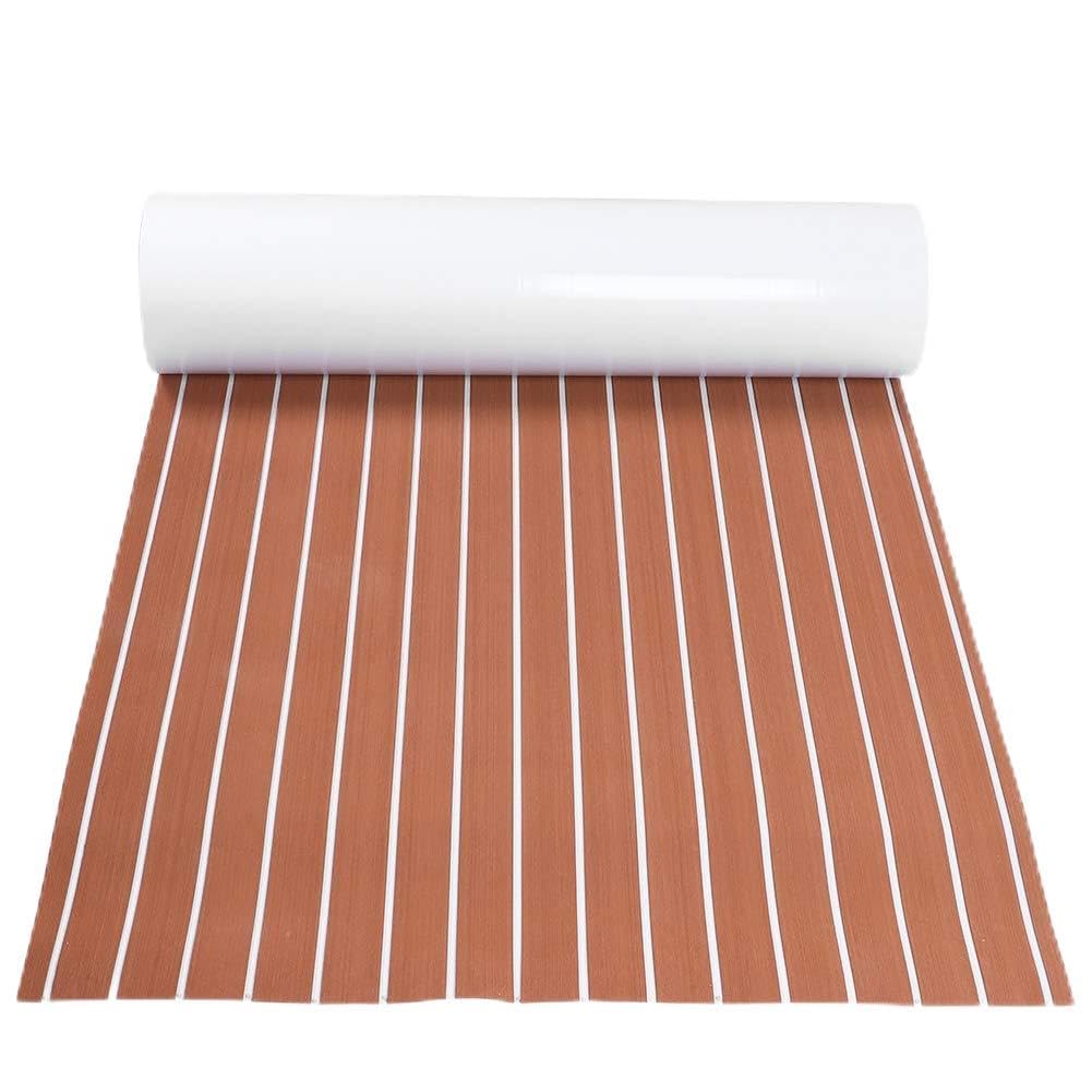 Suelo Antideslizante para Barco, Esterilla Autoadhesiva de Espuma EVA 90x240 Cm for Cubierta Marina | Espuma de Celda Cerrada No Absorbente, Resistente Al Agua, Grasa y Fácil