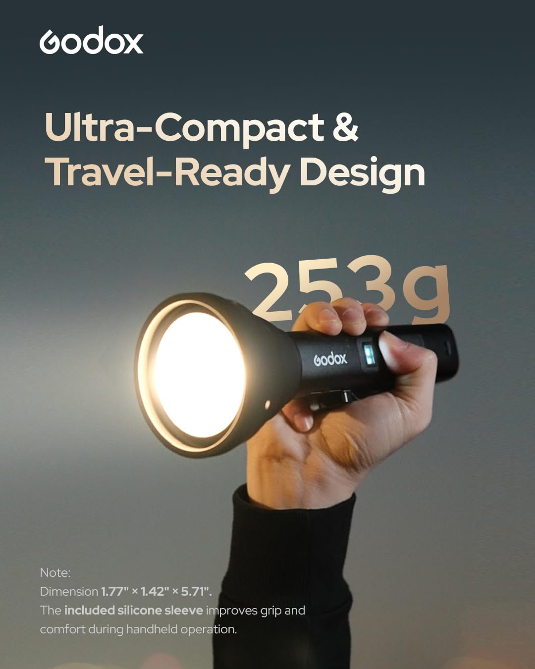 Godox FL15Bi Luce Video LED Bicolore Portatile, 2800K-6500K, 25600 Lux @0.5m, CRI 97 TLCI 98, Batteria Integrata 4750mAh, USB-C, 11 Effetti FX, Controllo App, IP54 per Video Ritratto Content Creation
