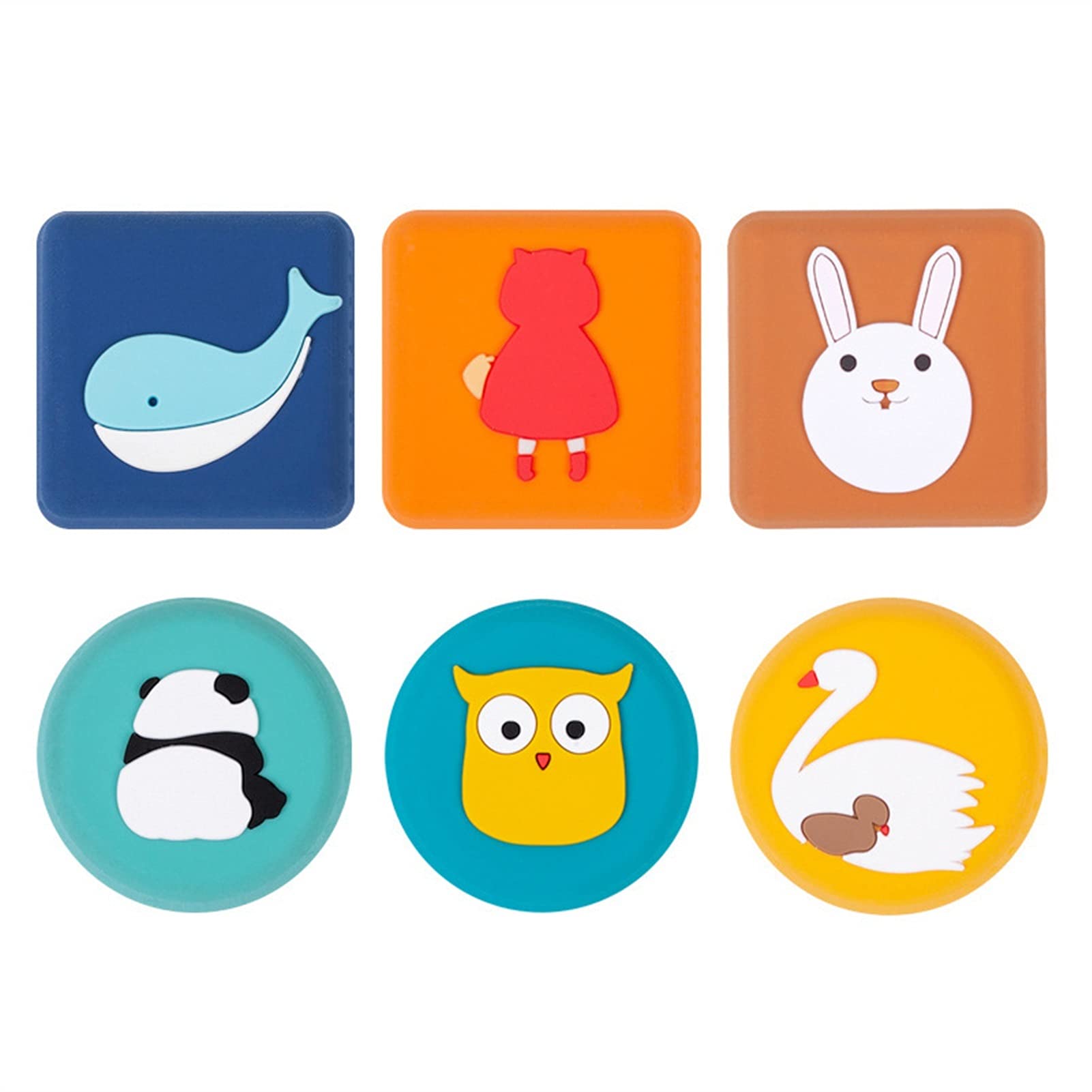 Wedges, 6PCS Fashion Cartoon Door Stopper Doorknob Rubber Protective Pad