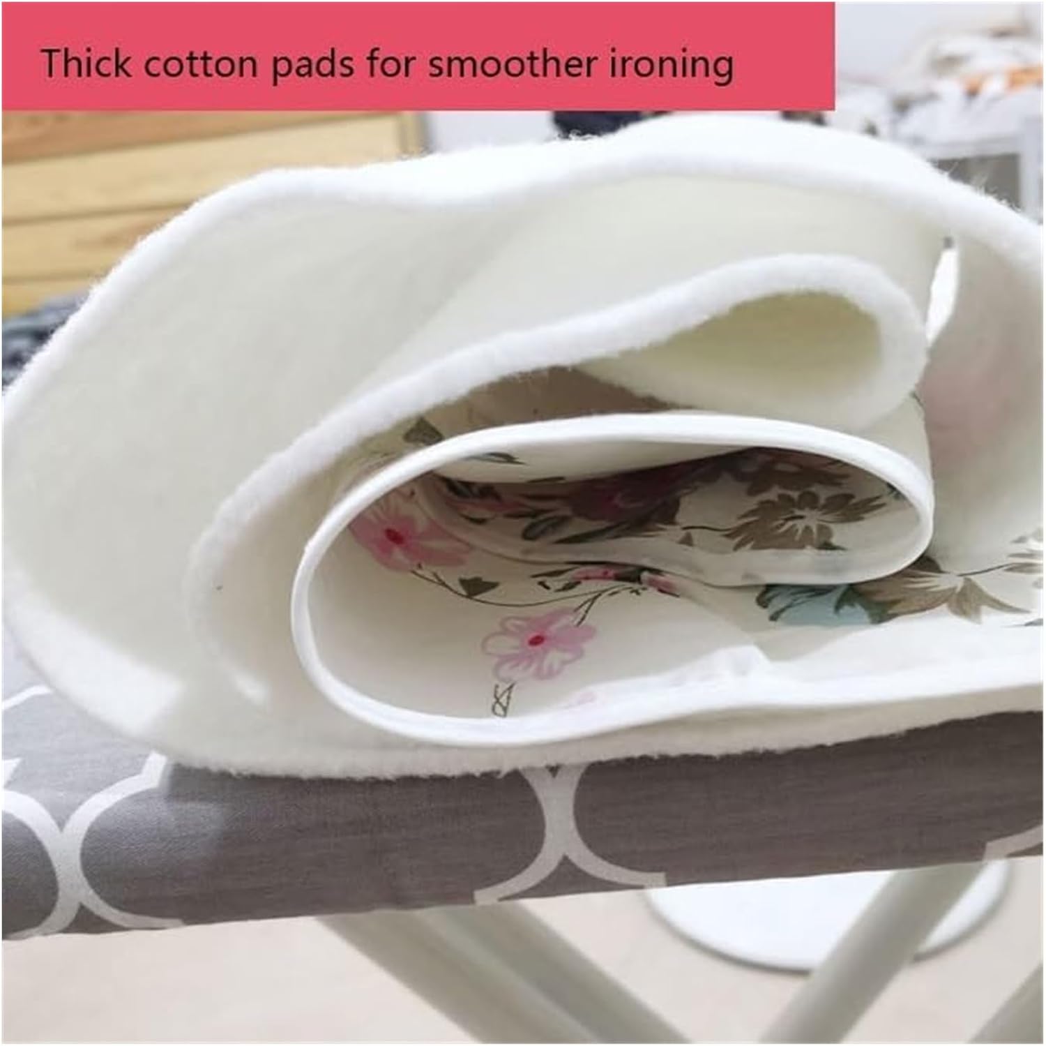 Ironing board cover, Heavy Duty Thick Padding, Full Size Resist Scorching Drawstring Tightening(Gray,36x12inch)