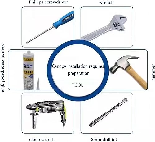 Miniatura 9 de Toldo invisible para puerta delantera, toldo para exteriores, toldo de puerta transparente, refugio de lluvia, cubierta transparente gruesa sin