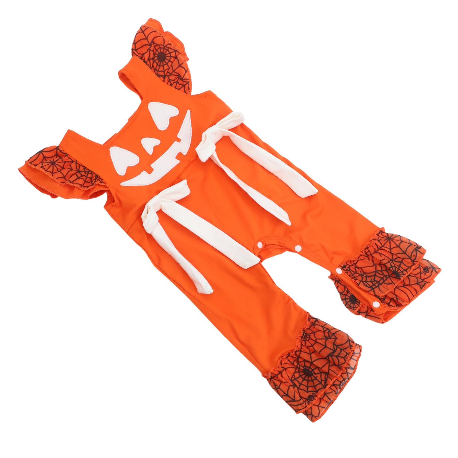 Healeved 3 Pezzi Tutina Halloween per Neonata Design a Zucca Arancione in Cotone Morbido e Traspirante, Costume a Tema Festa Comodo per Ragazzo Ragazza e Adatto a Raduni Festivi