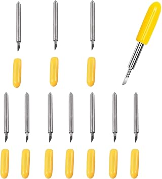 CTRICALVER Vinyl Cutter Plotter Replacement Cutting Blades Compatible for Explore Air & Explore Air 2 10 Pcs Yellow 30 Degree