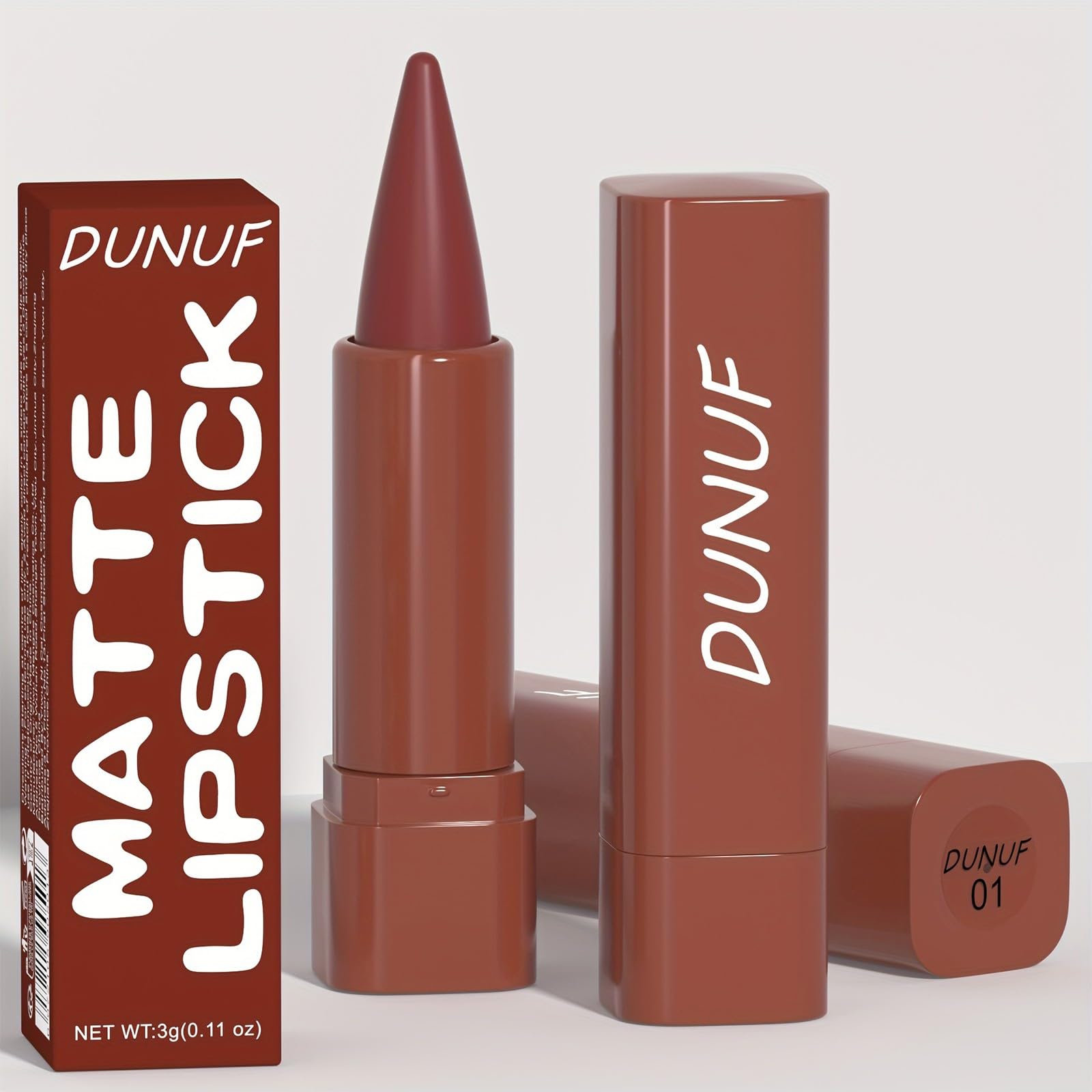 Set mit matten Lippenstiften, samtiger Farbverlauf, mit einziehbaren Lippenstiften, langlebig, für Damen und Geschenk (9 Stück Nr. 01 Nr. 09)