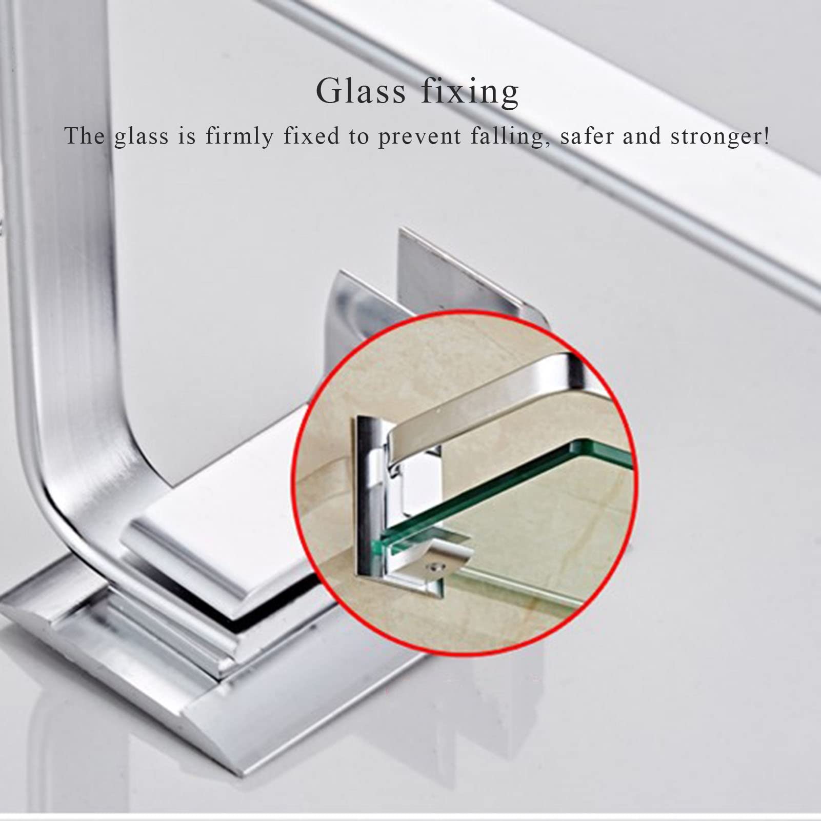 Estante De Ducha, Estante De Esquina para Baño, Estante De Ducha para Baño, Estante De Baño De Aluminio Montado En La Pared, Estante De Almacenamiento Frontal C(48 Cm)