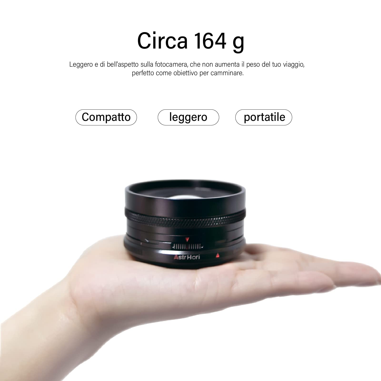 AstrHori 18mm F8 Obiettivo grandangolare APS-C e obiettivo Shift Manuale Architecture Obiettivo orizzontale per fotocamera mirrorless Sony E Mount A5000,A6000,A6500,A6600,NEX-3,NEX-5,A7,A9