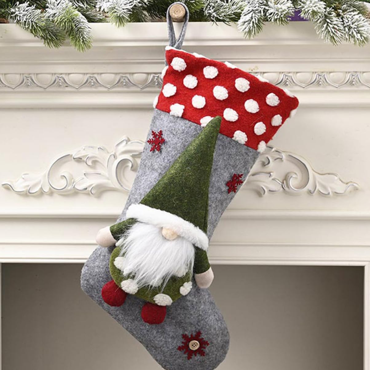 Toyvian 3pezzi Calza di Natale Grande per Appendere Calza Regalo della Befana Decorazione Natalizia di Calze per Albero di Natale Sacchetto per Calze Forma di Cartone Animato