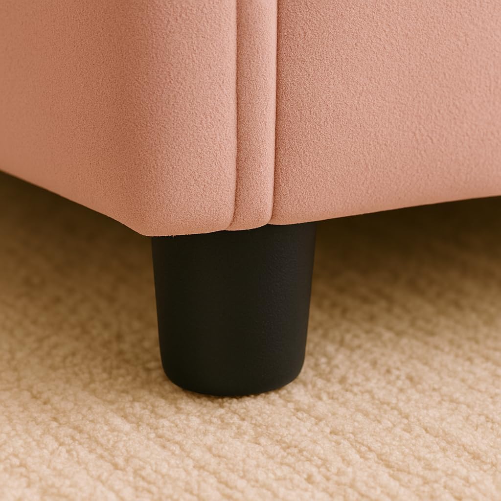 2-in-1 Velvet Bunny-Ear Armchair with Pet Hideaway – Luxury Plush Sofa Chair (27.4"x25.2"x37.4") for Humans & Cats/Dogs, Built-in Side Pocket & Cozy Cubby, Skin-Friendly Fabric (Pink)