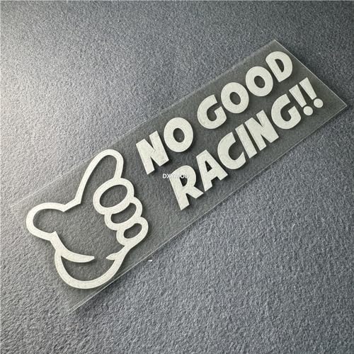 Image of Car Styling Vinyl Decals for Japanese Style JDM No Good Racing Loop Funny Auto Door Body Window Stickers (Silver White, 200x65mm)