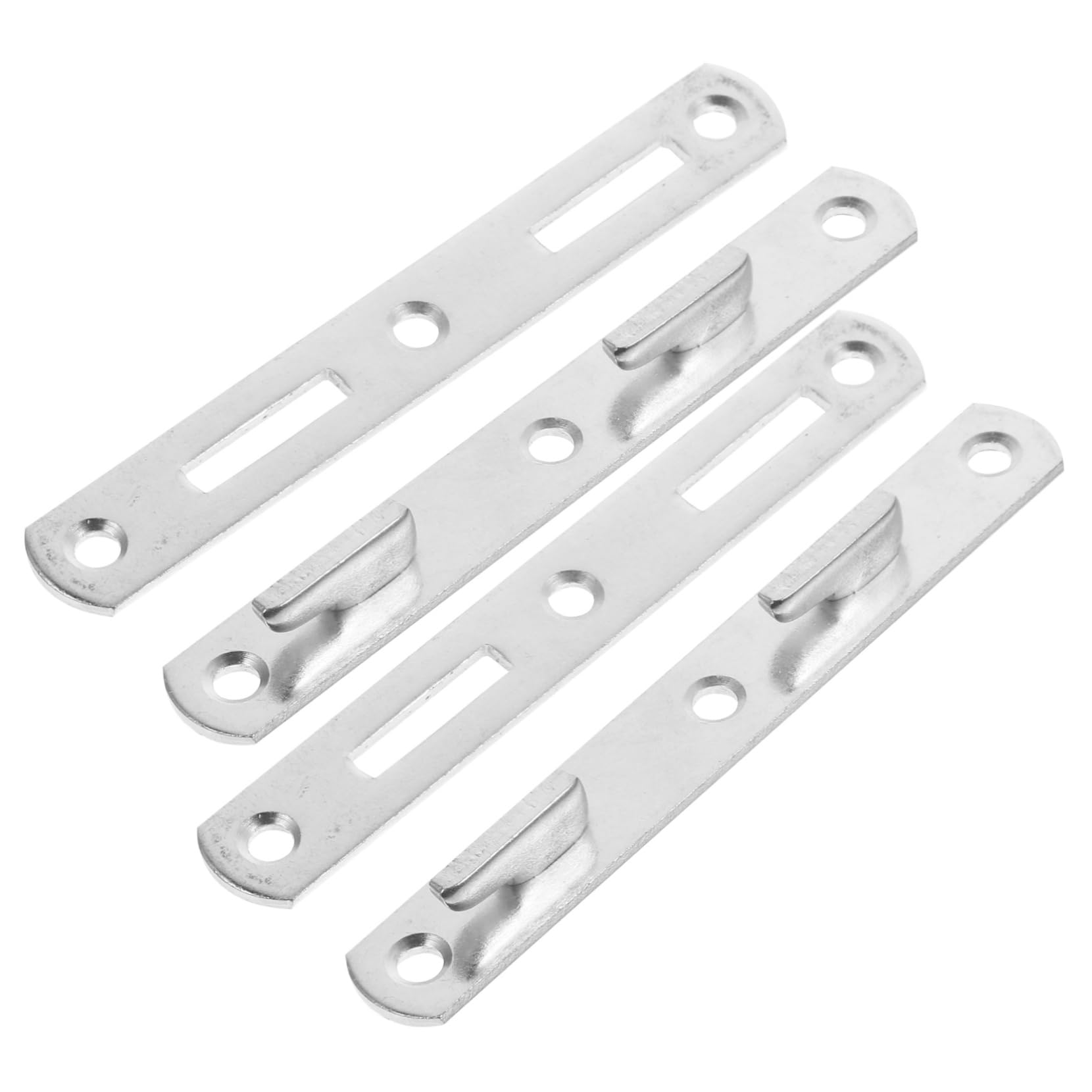 MAGICLULU 4pcs Bed Hinge Bed Rail Connecting Fittings Bed Plate Hinge Buckle Bed Frame Replacement Parts Bed Rail Hook Bedframe Bed-rail Hardware Extra Thick Bed Round White Stainless Steel