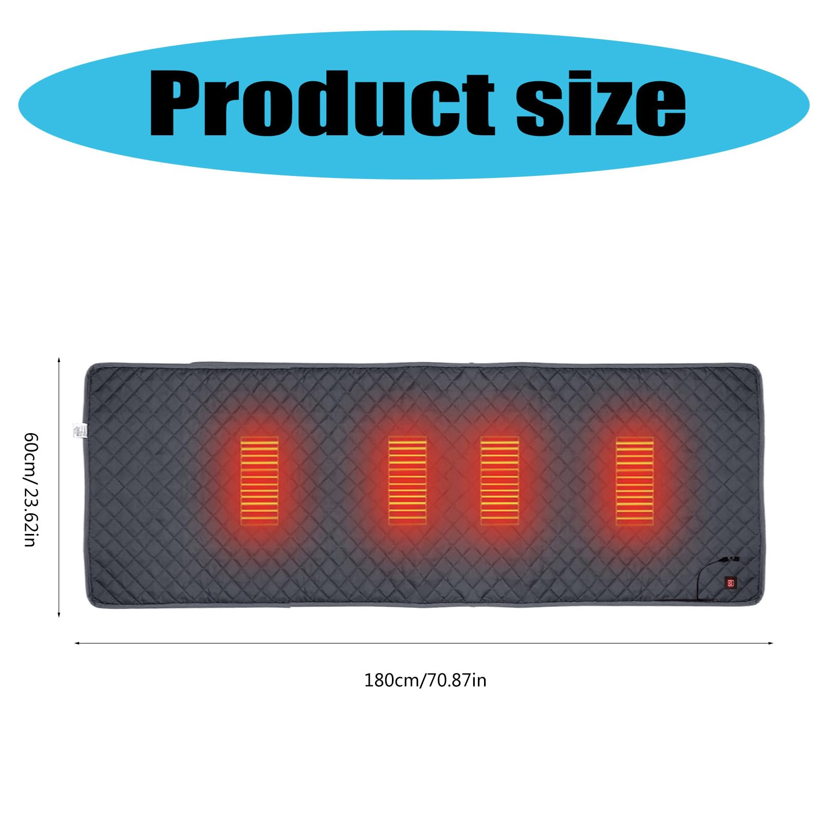 Tapis de couchage chauffant USB pour l'extérieur, sac de couchage chauffant pour la maison, le bureau, la voiture, le camping, la pêche