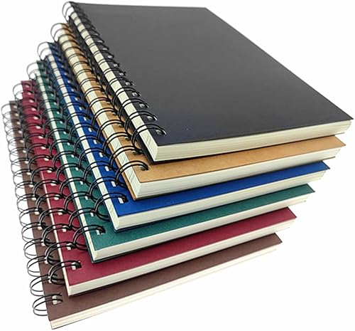 Miniatura 9 de ALIMITOPIA Cuaderno en espiral, papel kraft grueso con rayas universitarias, tapa dura, bloc de notas, agenda de notas, cuaderno de bocetos para