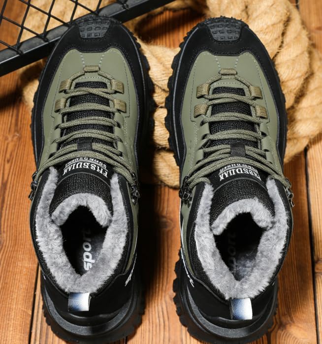 Safe Work Orthotic Hiking Boots, Anti-slip and Durable Steel Toe Boots, Men's Stylish Casual Lace-up Snow Boots