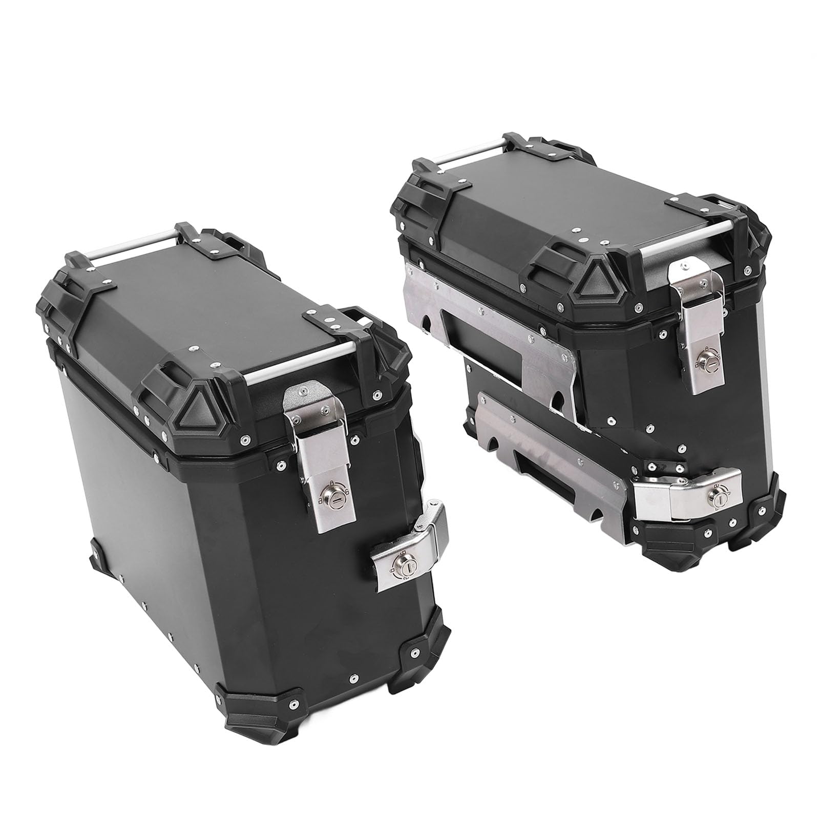 Generic Kufer Boczny Motocykla 38L Wodoodporny, Szybko Zamykany Schowek Boczny ze Stopu Aluminium na bagaż na (BLACK)