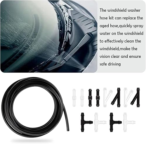 Miniatura 14 de Kit de manguera de 11 boquillas para lavaparabrisas, manguera de líquido de lavadora 4M, 6 conectores de manguera, boquilla rociadora