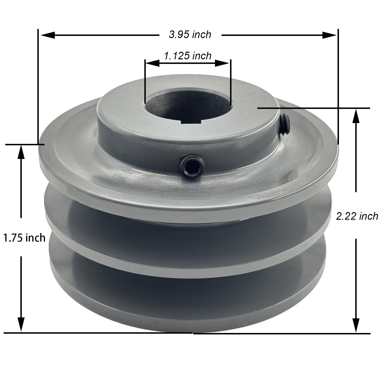2BK40-1-1/8 Double Groove Pulley,v Belt Pulley 1 1/8 inch bore 3.95" OD,Motor Pulley Cast Iron for A AX B BX 4L 5L V-Belts,2BK40X1-1/8 Pulley — Amazon image 2