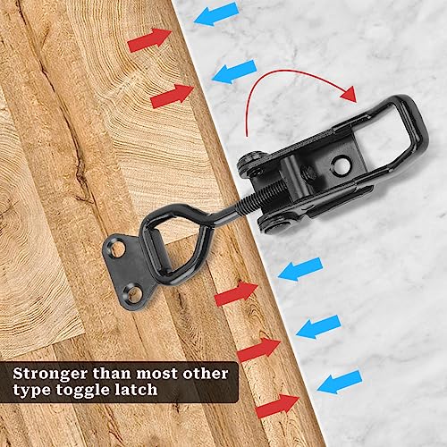 Mozeat Lens 551501_1_WMJ2PWUL 2 Pcs Black Toggle Latch Clamp 300Lbs Heavy Duty Adjustable Toggle Clamp Pull Latch thumb #5