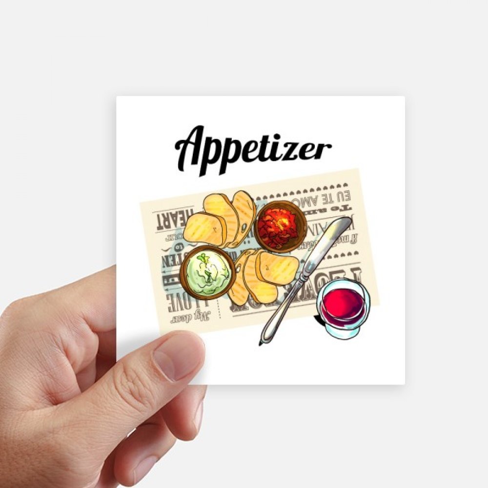Autocollant carré Tranche de Pain de vin DIYthinker 10 cm pour gourmands lot de 8 stickers