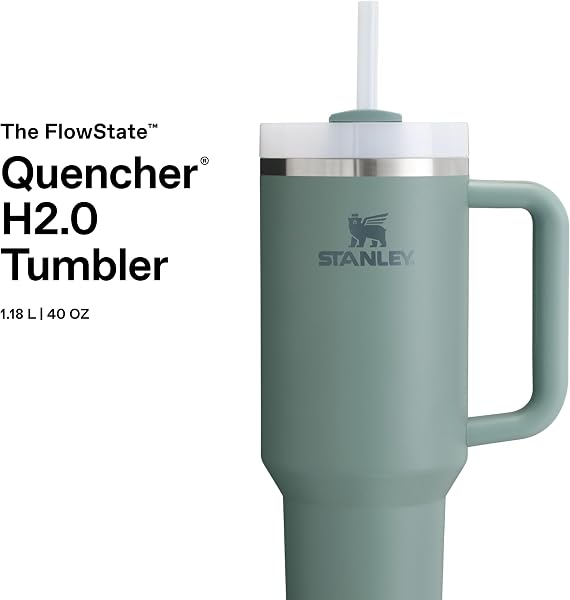 STANLEY 1913 Quencher H2.0 Flowstate Tumbler 1.2L – Cold for 11 Hours – Iced for 48 Hours – Metal Water Bottle with Straw, Handle and Lid – Dishwasher Safe – Travel Mug for Cold Drinks – Shale - 3