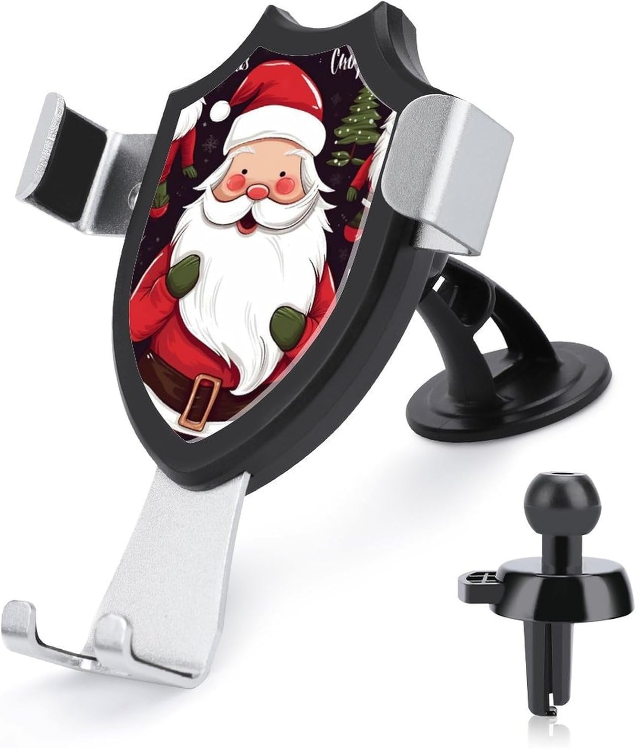 Universal Dashboard Cell Phone Holders Car Phone Holder Cute and Personalized Rotatable Christmas Santa Claus Printed Car Phone Mount Fit Vent/Windshield
