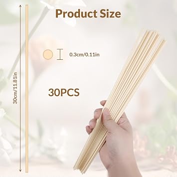 30PCS Extra Long Reed Diffuser Sticks 30cm Fibre Reed Thick Diffuser Sticks