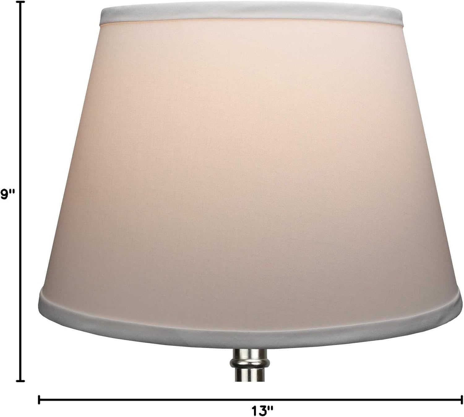 FenchelShades.com Lampshade 9" Top Diameter x 13" Bottom Diameter x 9" Slant Height with Washer (Spider) Attachment for Lamps with a Harp (Linen White)