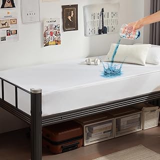 Twin XL Waterproof Mattress Protector Deep Pocket Mattress Cover, Soft Breathable Mattress Pad, Fitted Noiseless Waterproof Bed Cover Stretch to 19"