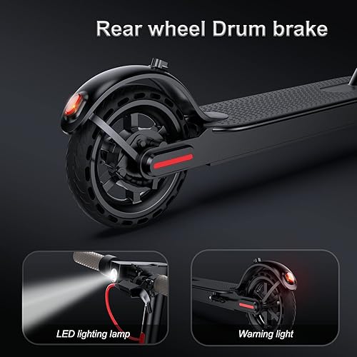 Miniatura 8 de Aovowheel ES7 Scooter eléctrico para adultos neumáticos sólidos de 85 pulgadas motor de 350 W rango de 25 millas scooter eléctrico plegable de 17