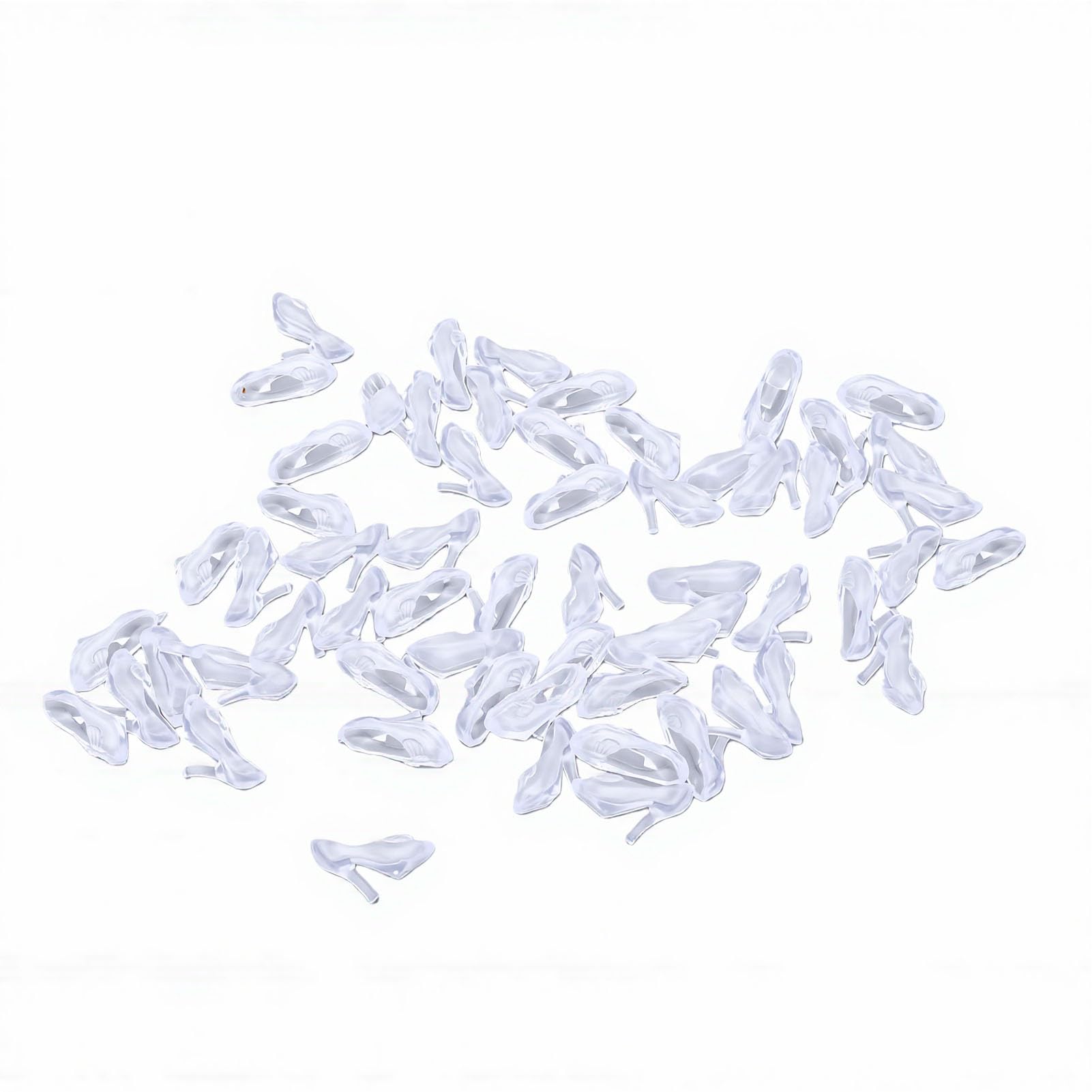Generic Mini High Heels Shoes Set Stylish Transparent High Heels for DIY Dollhouse Decor 30 Pairs 11.4 Inch Dolls (Transparent)