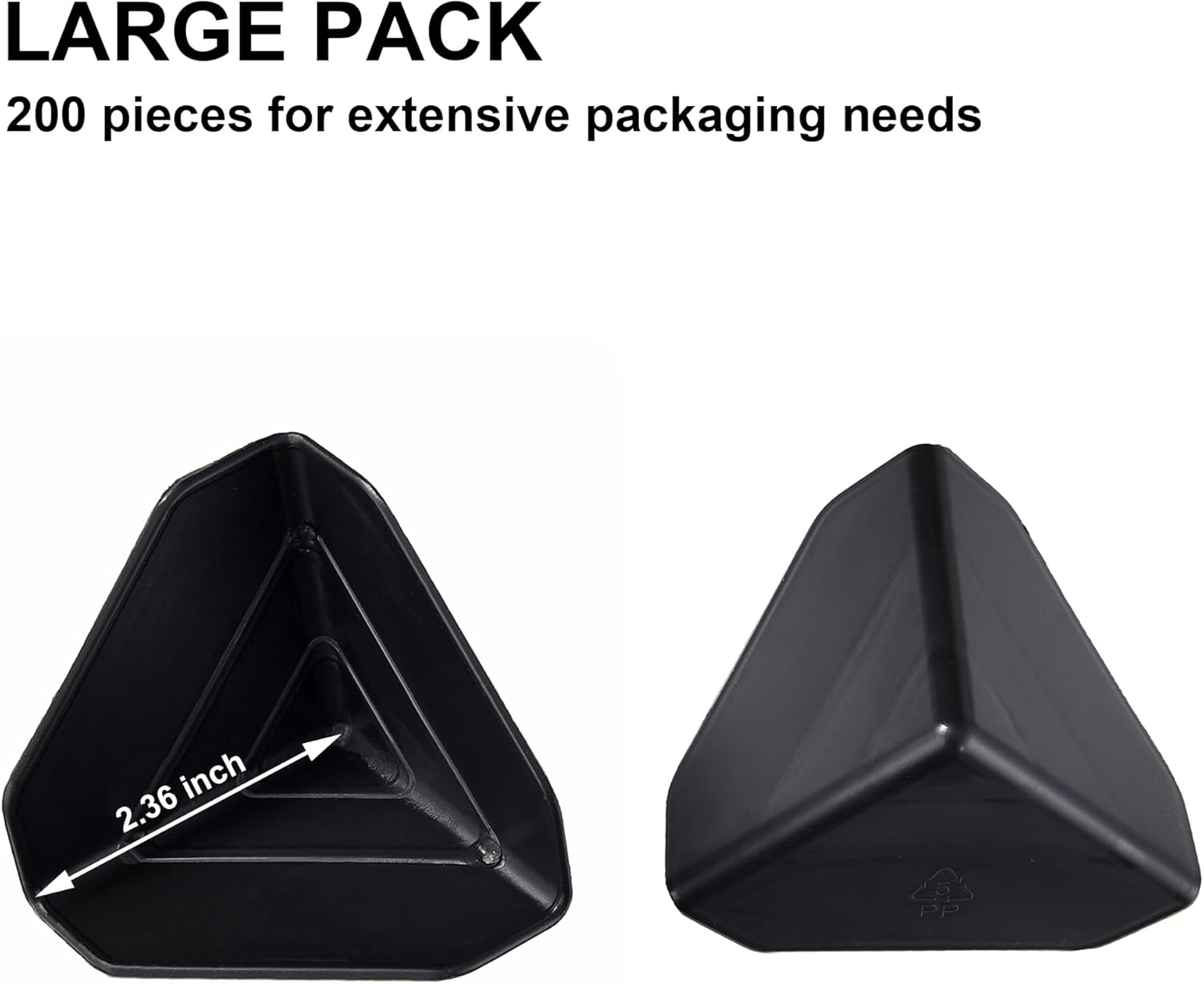 200 Pcs Shipping Box Corner Protectors, Plastic Heavy Duty Packaging Edge Protectors, Reinforcement Corner Guards for Boxes, Cartons and Panel Packaging, 2.36"x2.36" x 2.36"
