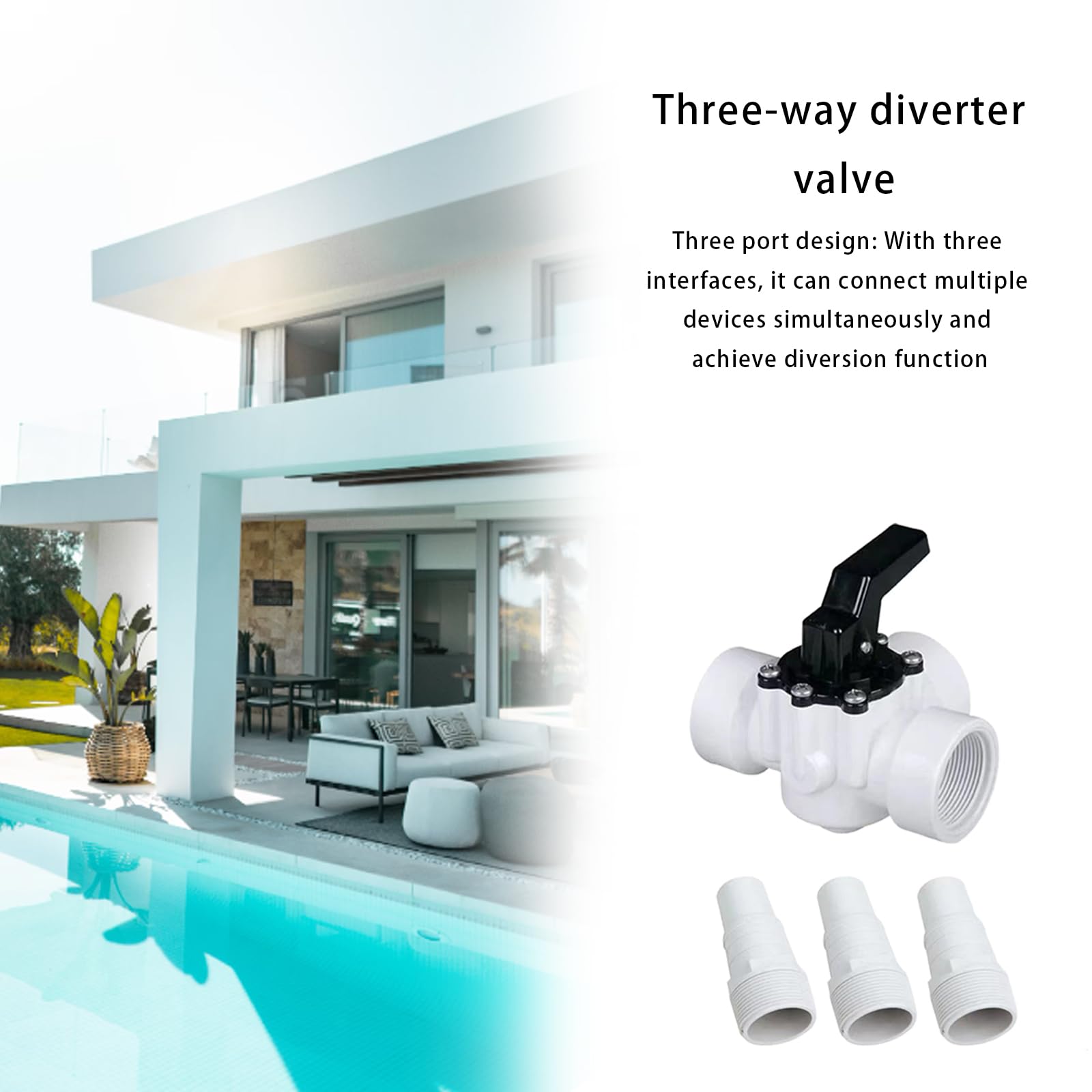 Valvole divisorie per Tubi per Piscina Adatto per Pompe | Raccordi per tubi multifunzionali del filtraggio della piscina, installazione semplice, collegamento del